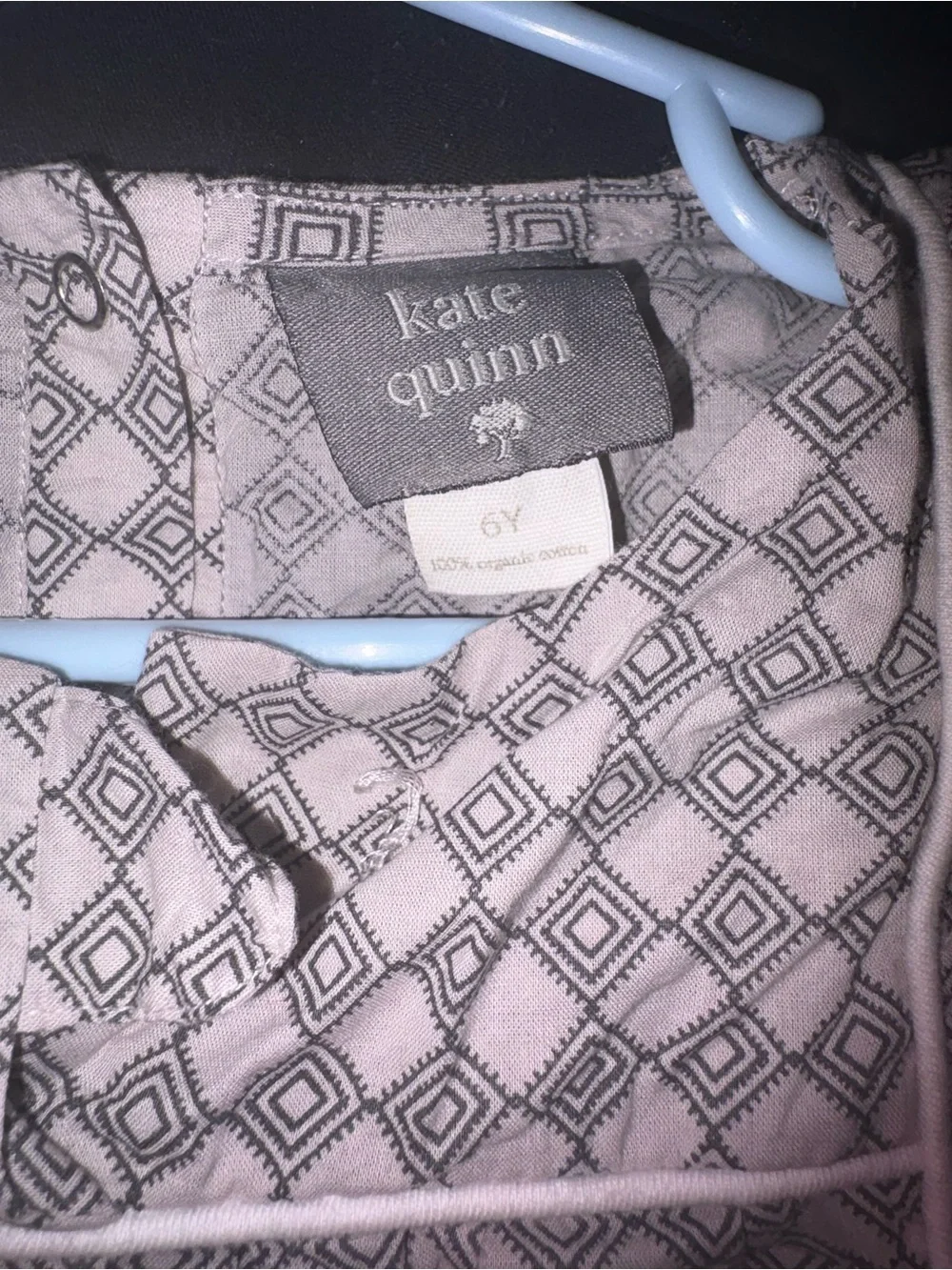kate quinn size 6 year gauze gray geometric print dress READ description please